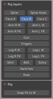 Layer selector and funtions for the rig